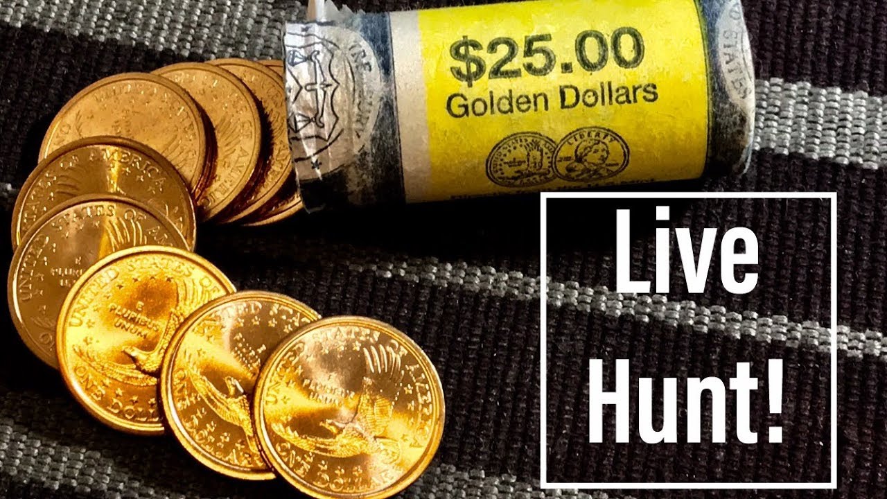 Live Coin Roll Hunting! US Mint Roll Of 2000 P Gold Dollars For Rare & Valuable Varieties! YouTube