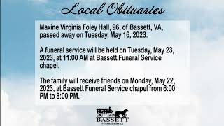 Obits for May 18, 2023