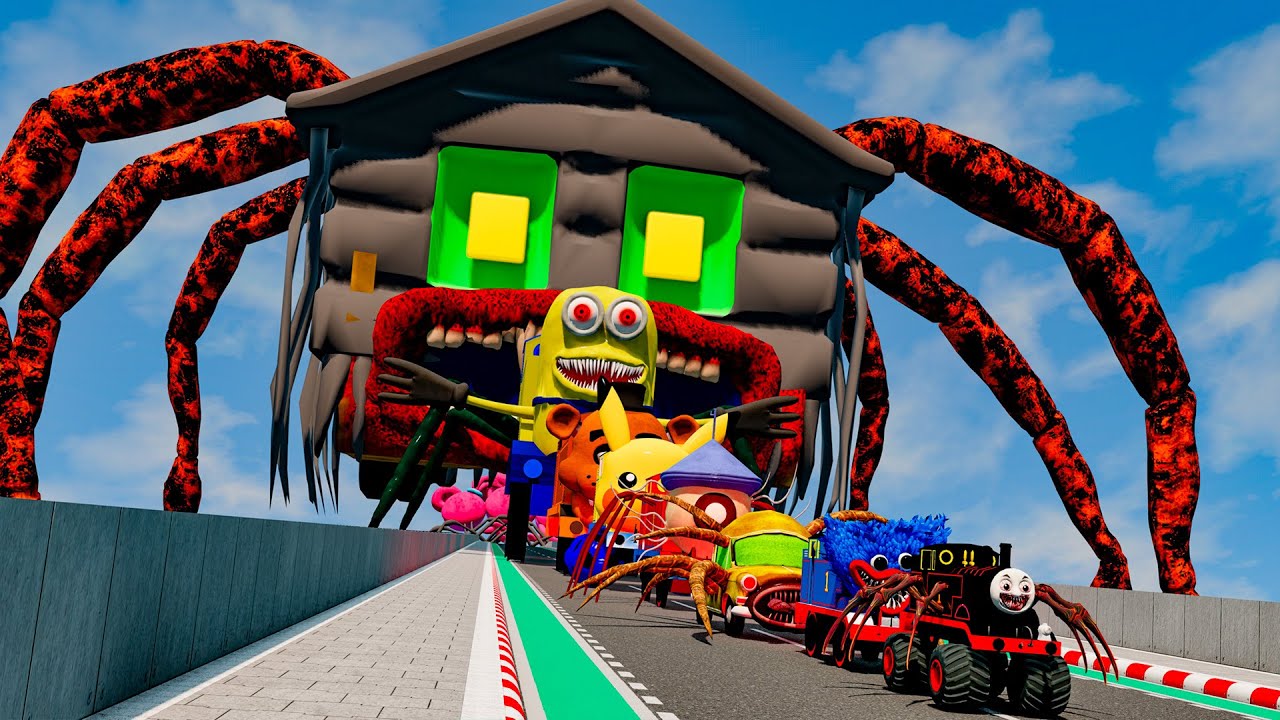 ALL MONSTERS & Cars Ramp Jump with NEW HOUSE EATER | BeamNG.Drive