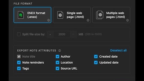 Export notes as ENEX or HTML files in Evernote