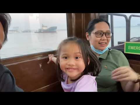 Water bus with family at Dubai creek