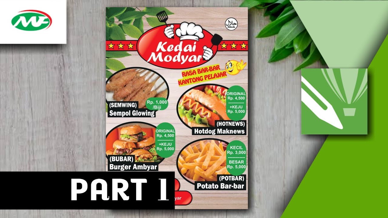 Mendesain Brosur Makanan Di Coreldraw X7 Dengan Mudah Part 1 Youtube