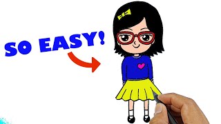 how to draw a girl with glasses step by step easy easy version simple drawings for beginners