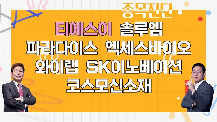 티에스이/솔루엠/파라다이스/엑세스바이오/와이랩/SK이노베이션/코스모신소재_종목진단[나만 믿고 따라와 2부]