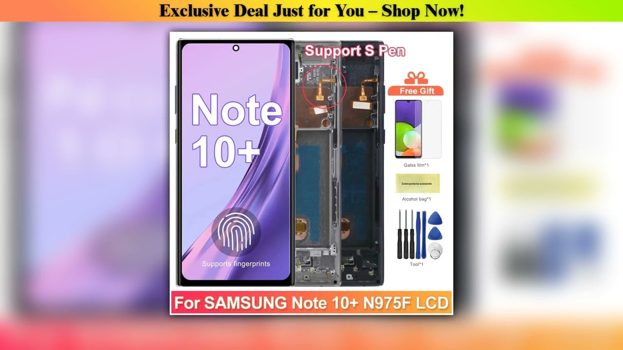 Top AMOLED Note 10 Plus Screen for Samsung Galaxy Note10+ N975F Lcd Display Touch Screen with Frame