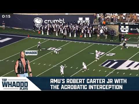 WATCH Rob Carter Jr.'s INCREDIBLE Interception on Pat McAfee Show - video from Robert Morris University