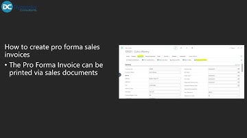 Business Central How do you create pro forma sales invoices?