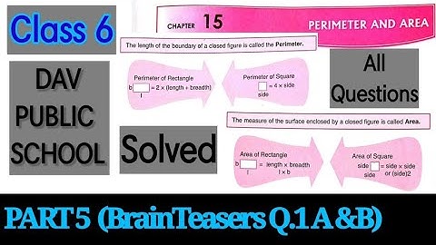 Dav Class 6 Maths Chapter 15 Brain Teasers |Q.No.1 (A & B) | Dav Class 6 Maths Unit 15 Brain Teasers