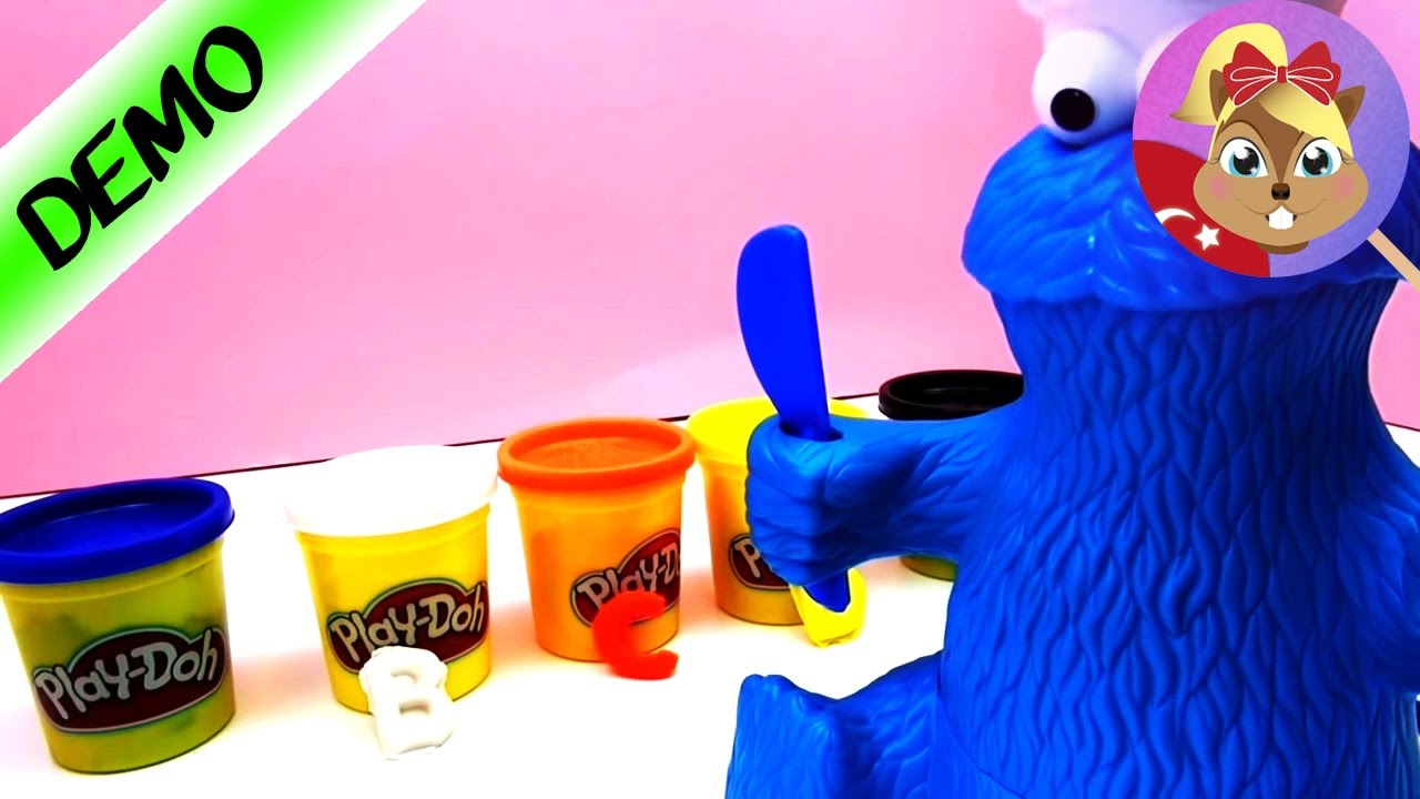 Play Doh Kurabiye Canavarı ile Harfleri öğreniyoruz (AE) Oyun hamuru