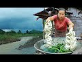 survival in the rainforest-found pig intestine with luffa for cook &amp; give to pets HD