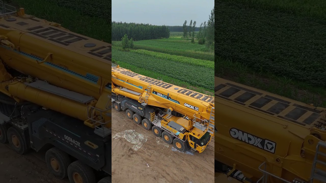 Assembly of a Giant Crane – Boom Installation Process at the Construction Site