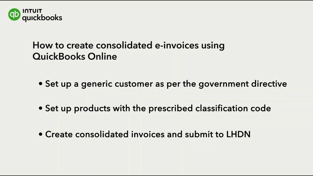 How to create consolidated e-invoices using QuickBooks Online - YouTube