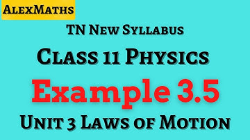 TN Class 11 Physics  | Example 3.5  Laws of Motion | Unit 3  | AlexMaths