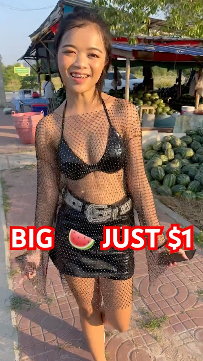 Thai Girls Show You World’s Best $1  🍉 Melons in Pattaya  🇹🇭  #watermelon