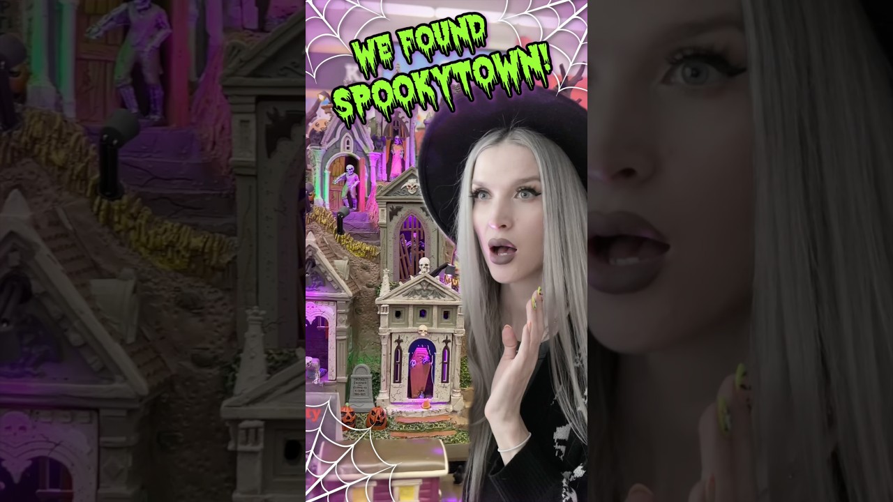 We found Lemax Spookytown in the flesh!! 🎃 #codeorange #halloween #spookytown