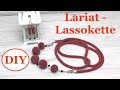 DIY: Lange runde Kette aus Perlen. Lassokette. LARIAT. Häkelkette. Kette Häkeln