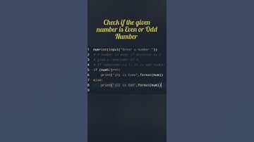 Check if the given number is Even or Odd Number | Python Program #shorts #pythonforbeginners