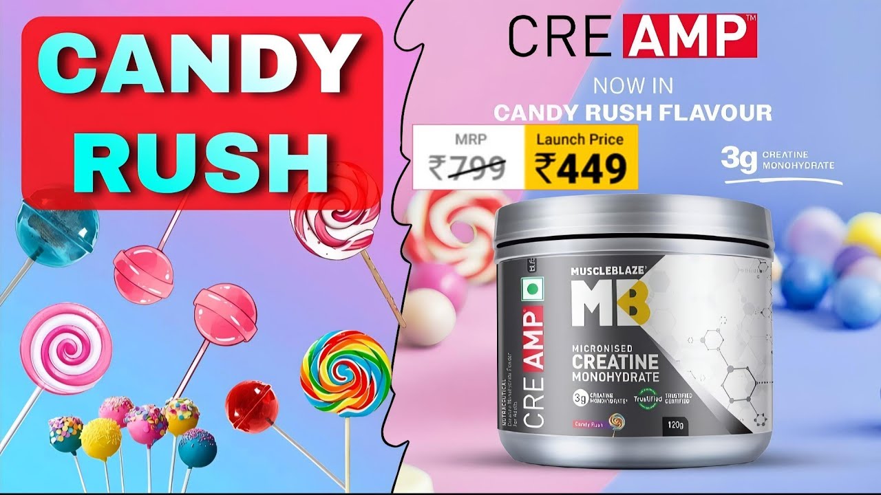 Muscleblaze Candy Rush🍭 Flavour Creatine Review