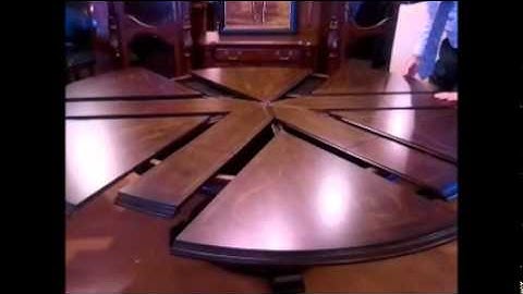 80" Round Dining Table with Self-Storing Leaves from Mahogany and More
