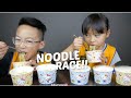 HELLO KITTY Noodle Race CHALLENGE *Borther vs. Sister | N.E Let's Eat