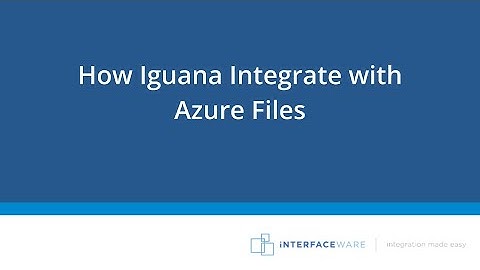 How Iguana Integrate with Azure Files