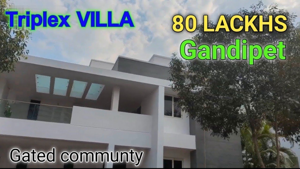 triplex Villa for sale at Hyderabad Gandipet ll 80 lackhs ll big gated community..