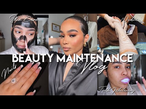 BEAUTY MAINTENANCE VLOG ♡ Nails + Teeth Whitening + Facial Hair Removal & More!