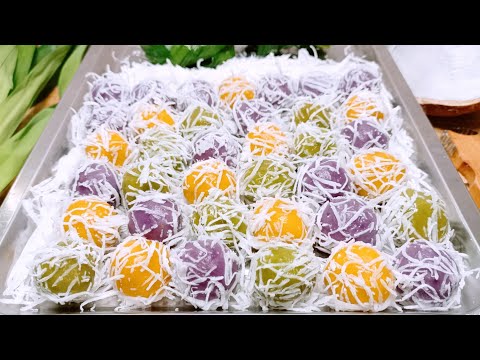ขนมต้ม3สี ใบเตย ฟักทองมันม่วง สูตรทำขายกำไรดี แป้งเหนียวนุ่ม สูตรไส้อร่อยมาก