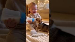Baby Feeding a Puppy🍼Cutest Moment Ever