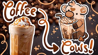 Turning 6 Different Coffees into Cute Cows! || Speedpaint + Commentary