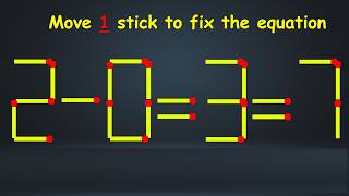 Can You Solve This Matchstick Puzzle? | Move 1 Stick to Fix the Equation!