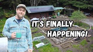 Building Our Off-Grid Greenhouse Starts With THIS... | Two week dry stone wall build FINALLY done.