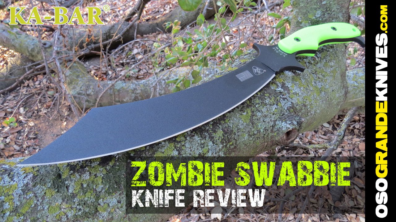 KaBar Zombie Swabbie Scimitar Knife Review OsoGrandeKnives YouTube