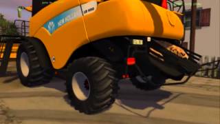 farming simulator 2013 moisson avec la new holland 9090 avec polo du 79 LST