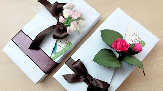 DIY, How to Wrap a Pepero Gift in A4 Paper, Gift Wrapping Ideas For Square Box (113)