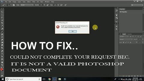 How to fix could not complete your request because it is not a valid photoshop document | IN HINDI