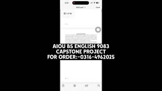 BS English Code 9083 Capstone Project Solved | AIOU 7th Semester Complete Guide