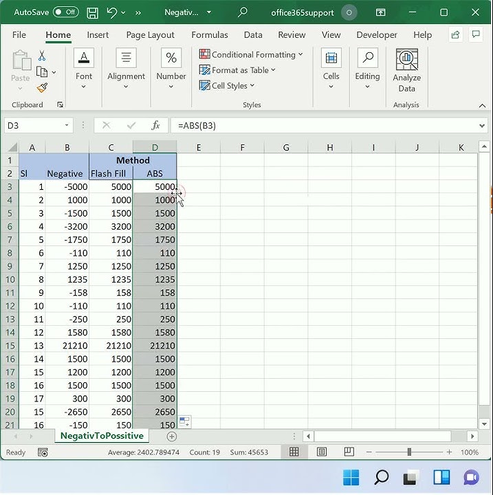 how-to-change-negative-numbers-to-positive-in-excel-youtube