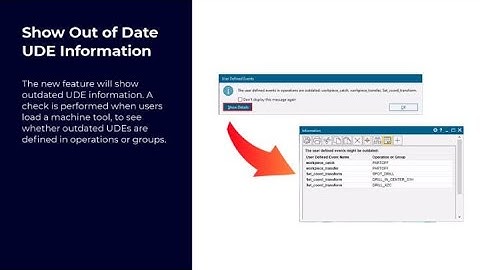 Show out of date UDE information in NX CAM