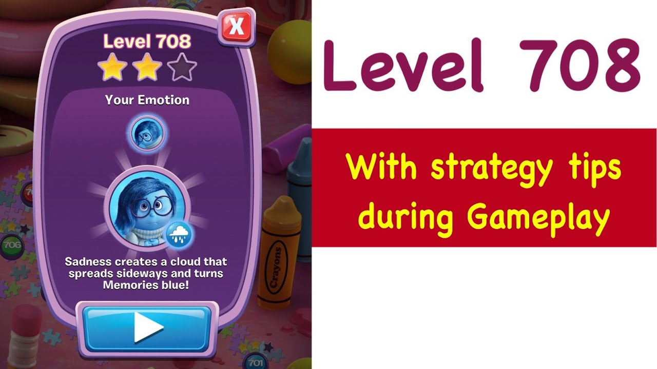 Inside Out Thought Bubbles - Level 708 - Tips and Strategy Gameplay Walkthrough No Boosters