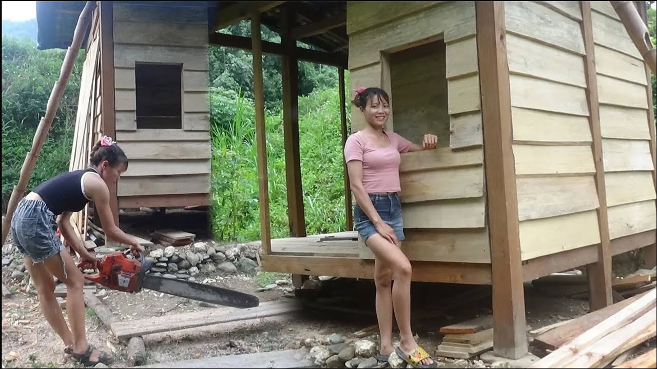 FULL VIDEO: 120 Days LIVING OFF GRID Build LOG CABIN - Build Wooden ...