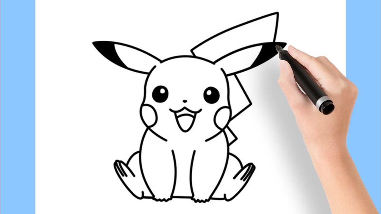 Como desenhar Pikachu, desenhos fáceis para iniciantes passo a
