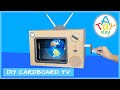 How to make diy cardboard retro tv  to show  earth rotation cycle  diy cardboard crafts for kids