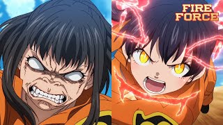 Tamaki vs. Maki Training Fight Scene! (S3) | Fire Force Season 03 Moments!