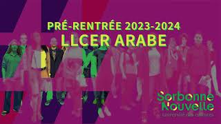 Pré-rentrée 2023-2024 LLCER Arabe à la Sorbonne Nouvelle