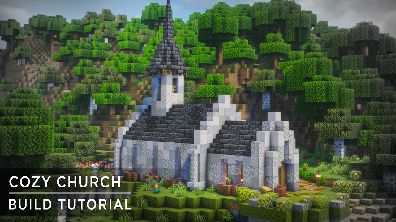 Minecraft Small Church Tutorial (Atmospheric Survival Build) - YouTube