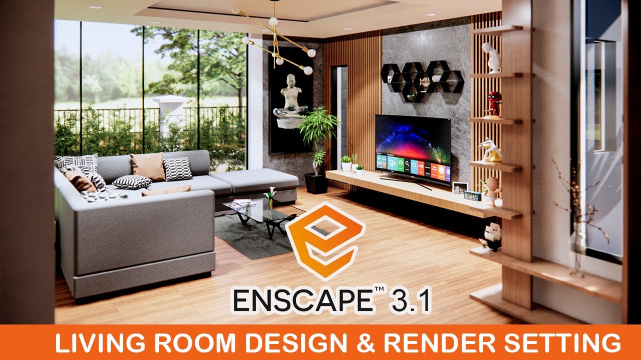 Enscape 3.1 - SketchUp Living Room Design & Rendering