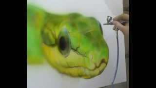 Atelier Meijer - Funny Animals airbrush - the green snake
