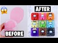 9 EXTREME AMONG US SLIME PALETTE MAKEOVERS! *fixing my 1 year old slimes*