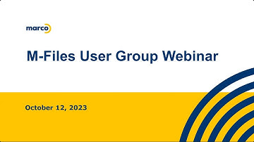 M-Files User Group Webinar October 12, 2023